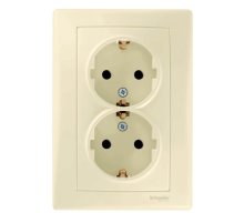 Розетка двойная Schneider Electric Sedna с/з без шторок 16A 250V SDN3000647
