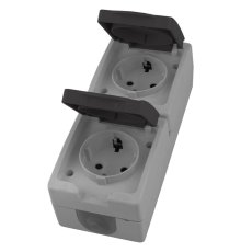 Розетка двухместная с крышкой с/з Stekker Велена PST16-12-54V 49724