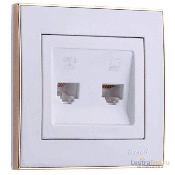 Розетка компьютер+телефон Lezard Rain 703-0226-143