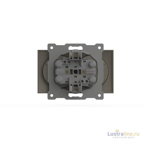 Розетка двухместная без заземления ELBI Zena Vega 609-011400-908 Розетка двухместная без заземления ELBI Zena Vega 609-011400-908