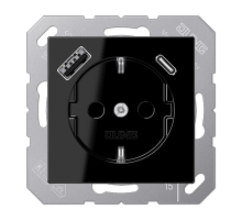 Розетка 2K+З USB Typ AC Jung A1520-15CASW Розетка 2K+З USB Typ AC Jung A1520-15CASW