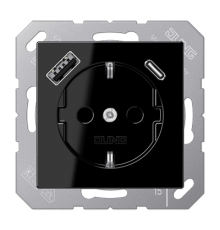 Розетка 2K+З USB Typ AC Jung A1520-15CASW