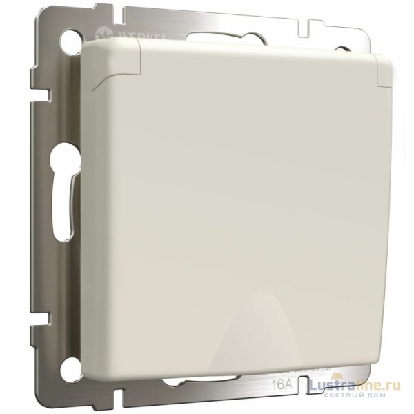 Розетка с заземлением и шторками c крышкой Werkel 4690389184765 W1171262