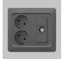 Розетка з/к 220В + телевизионная CATV 5dB SHIN DONG-A Bega WBW-5459-ANT