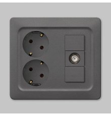 Розетка з/к 220В + телевизионная CATV 5dB SHIN DONG-A Bega WBW-5459-ANT