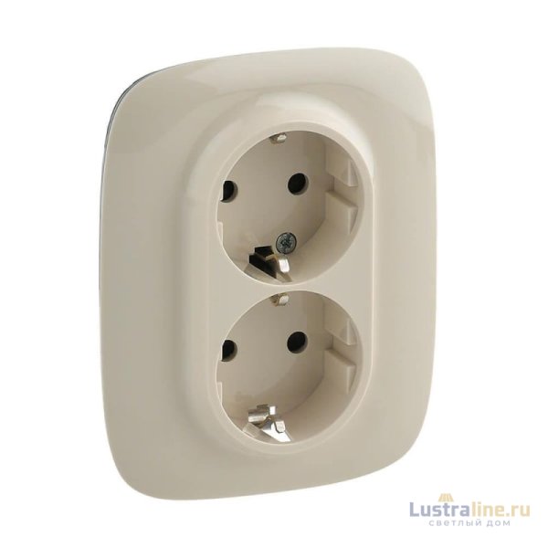 Розетка двойная Legrand Valena Allure 16A 250V с/з со шторками безвинт. зажим слоновая кость 753826