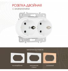 Розетка двойная с заземлением Arte Milano 202.40-2.white