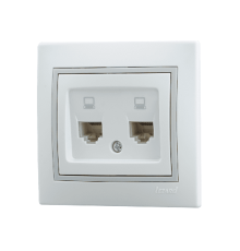 Розетка компьютерная двойная Lezard Mira 701-0215-141