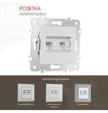 Розетка двойная RJ45 Arte Milano 203.45-2.silver