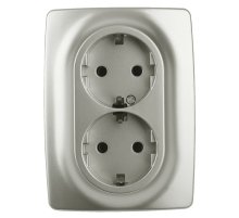 Розетка 2x2P+E Schuko со шторками Эра 12-2108-15 Б0036451