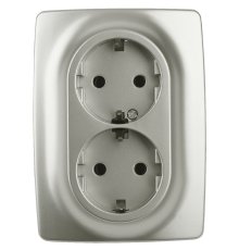 Розетка 2x2P+E Schuko со шторками Эра 12-2108-15 Б0036451