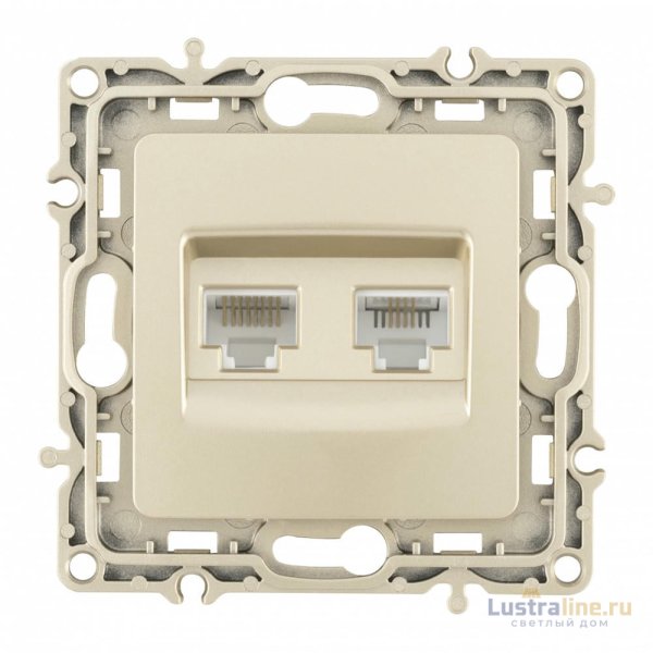 Розетка телефонная RJ11 + компьютерная RJ45 Arte Milano 217.44-1.shampan