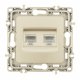 Розетка телефонная RJ11 + компьютерная RJ45 Arte Milano 217.44-1.shampan
