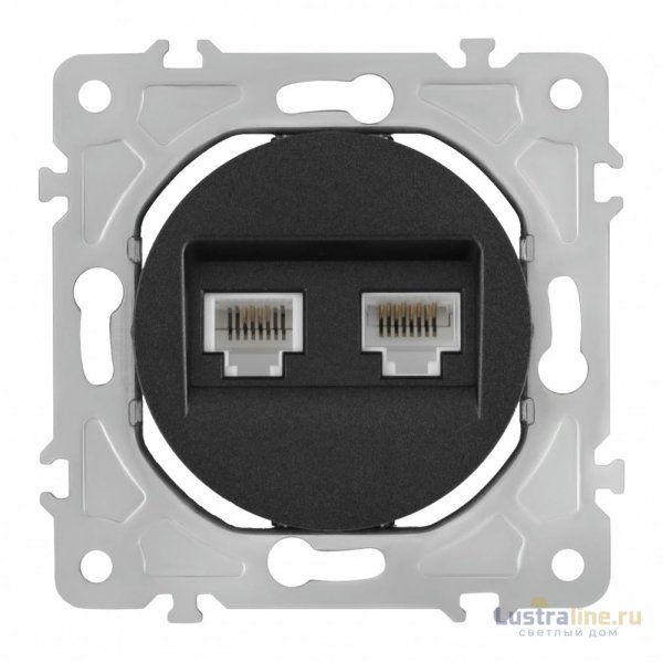 Розетка телефонная RJ11 + компьютерная RJ45 Arte Milano 202.44-1.black
