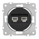 Розетка телефонная RJ11 + компьютерная RJ45 Arte Milano 202.44-1.black