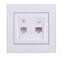 Розетка компьютерная двойная Lezard Rain 703-0202-141