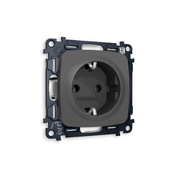 Комплект механизма розетки с/з на винтовых зажимах Ambrella Volt Omega MO906010