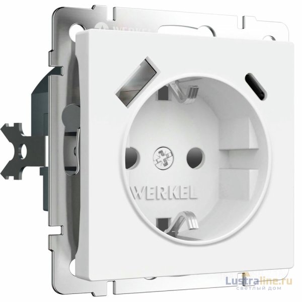 Розетка с/з со шторками и USB тип A+C Werkel W1171761 4690389213267 a069613