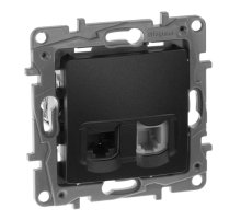 Розетка комбинированная RJ11+RJ45 Legrand Etika 5 кат UTP антрацит 672652