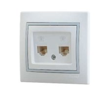 Розетка телефонная двойная евро Lezard Mira 701-0215-138