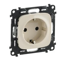 Розетка Legrand Valena Allure 16A 250V с/з со шторками безвинтовой зажим слоновая кость 753820