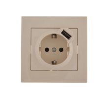 Розетка с/з + USB Lezard Rain 703-0303-181 Розетка с/з + USB Lezard Rain 703-0303-181