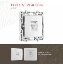 Розетка телефонная RJ11 Arte Milano 217.51-1.silver