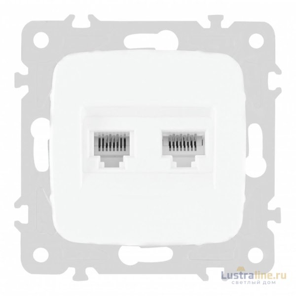 Розетка телефонная RJ11 + компьютерная RJ45 Arte Milano 205.44-1.white