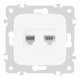 Розетка телефонная RJ11 + компьютерная RJ45 Arte Milano 205.44-1.white