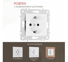 Розетка с заземлением и шторками Arte Milano 203.40-1.white