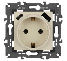 Розетка со шторками с USB type-A+C Эра Elegance 14-4108-02 Б0067725