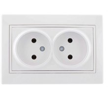 Розетка двойная б/з Lezard Mira 701-0202-128B Розетка двойная б/з Lezard Mira 701-0202-128B