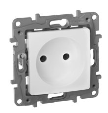 Розетка 2К Legrand Etika 16A 250V б/з винтовой зажим белая 672220