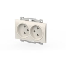 Розетка двухместная без заземления ELBI Zena Vega 609-010200-908