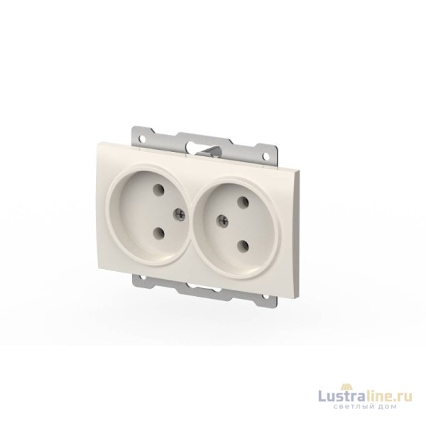 Розетка двухместная без заземления ELBI Zena Vega 609-010200-908