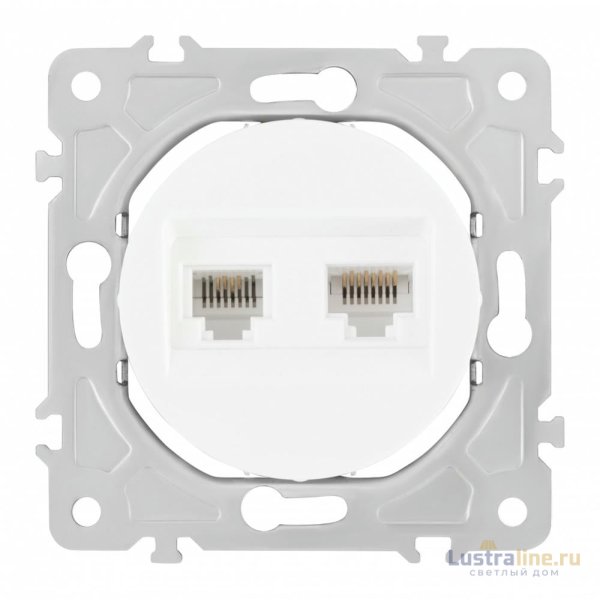 Розетка телефонная RJ11 + компьютерная RJ45 Arte Milano 202.44-1.white