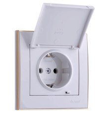 Розетка с/з с крышкой Lezard Rain 703-0226-123