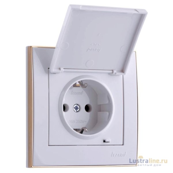 Розетка с/з с крышкой Lezard Rain 703-0226-123