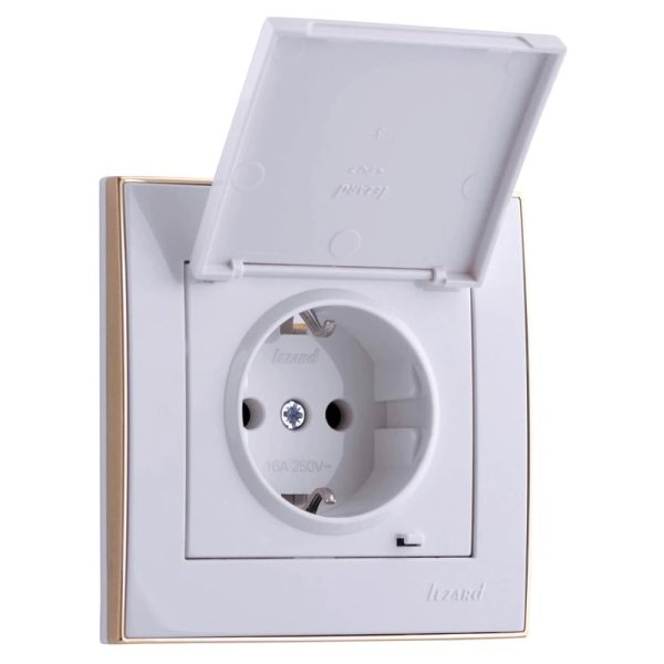 Розетка с/з с крышкой Lezard Rain 703-0226-123