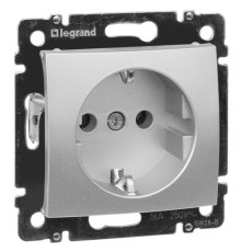 Розетка 2К+3 Legrand Valena 16A 250V с/з винтовой зажим алюминий 770120