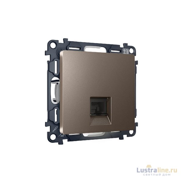Комплект механизма компьютерной розетки RJ-45(8P8C) CAT6 со шторкой Ambrella Volt Alfa MA642010