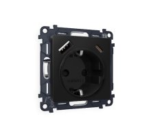 Комплект механизма розетки 2USB A+C 20W (быстрая зарядка) с/з Ambrella Volt Alfa MA810010