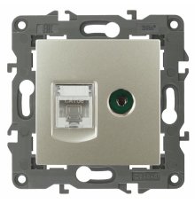 Розетка RJ45+TV Эра 14-3110-04 Б0034317