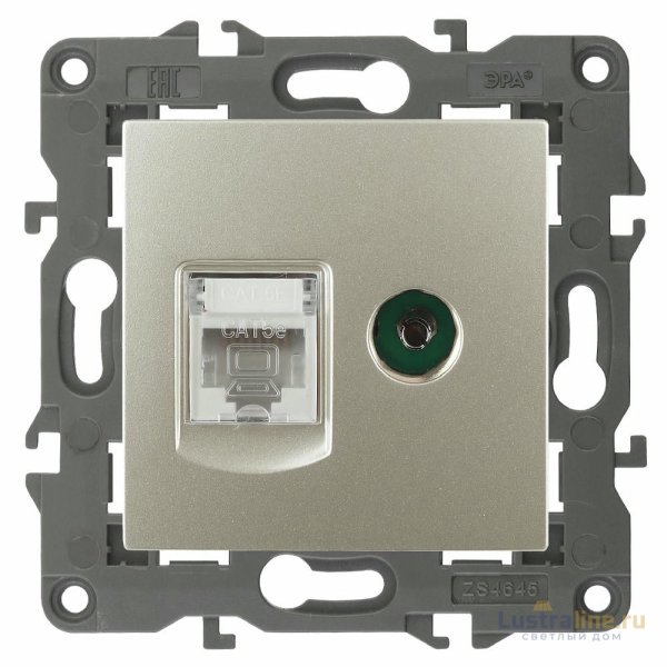 Розетка RJ45+TV Эра 14-3110-04 Б0034317