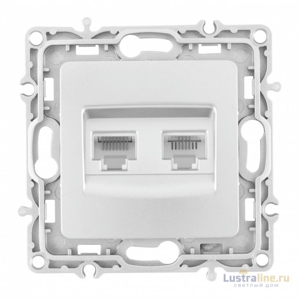 Розетка телефонная RJ11 + компьютерная RJ45 Arte Milano 217.44-1.silver
