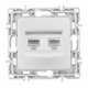 Розетка телефонная RJ11 + компьютерная RJ45 Arte Milano 217.44-1.silver