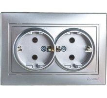 Розетка двойная с/з Lezard Mira 701-1010-127B