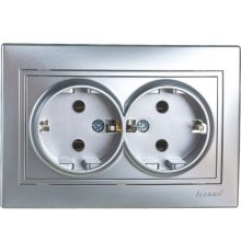 Розетка двойная с/з Lezard Mira 701-1010-127B