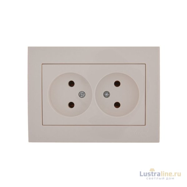 Розетка двойная б/з Lezard Rain 703-0202-128