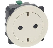 Розетка 2К+З Legrand Celiane 16A 230V с/з со шторками безвинтовой зажим немецкий стандарт слоновая кость 067169
